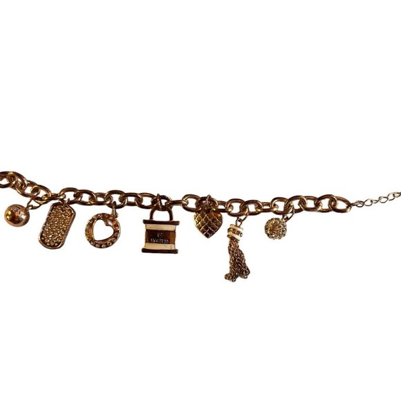 Guess Charm Bracelet Silver and Gold Tone Accessory Fashion Jewelry - Picture 3 of 9